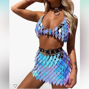 Sequin Tassels Bodychain Set Rave Festival Party Fashion Accessories Jewelry